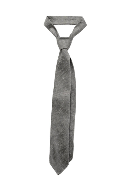 Light Grey Three Fold Shantung Silk Handrolled Untipped Tie