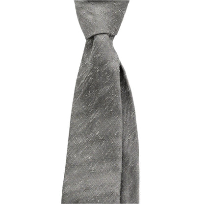 Light Grey Three Fold Shantung Silk Handrolled Untipped Tie